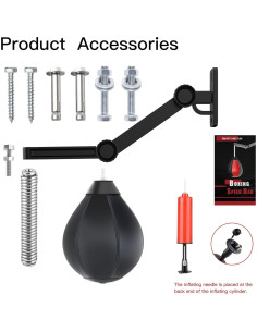 Saco de Velocidad Fanceasily Ajustable para Boxeo Negro 2