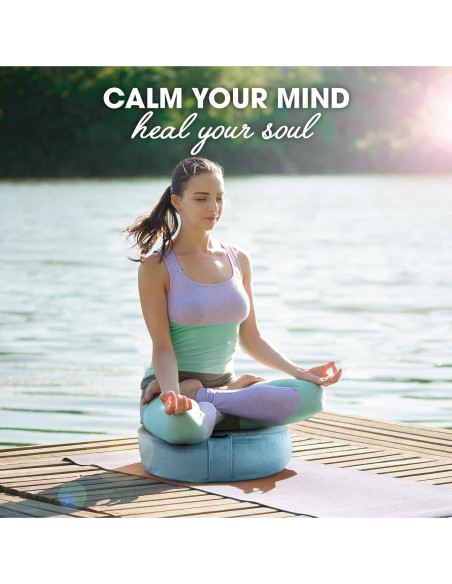 Cojín de Meditación Yes4All Zafu de Trigo Sarraceno 14 cm