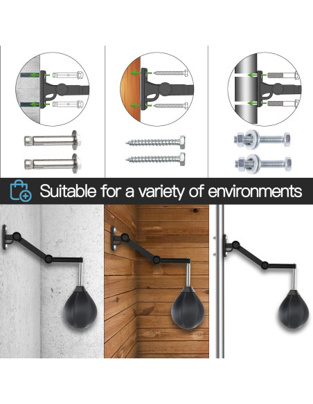 Saco de Velocidad Fanceasily Ajustable para Boxeo Negro