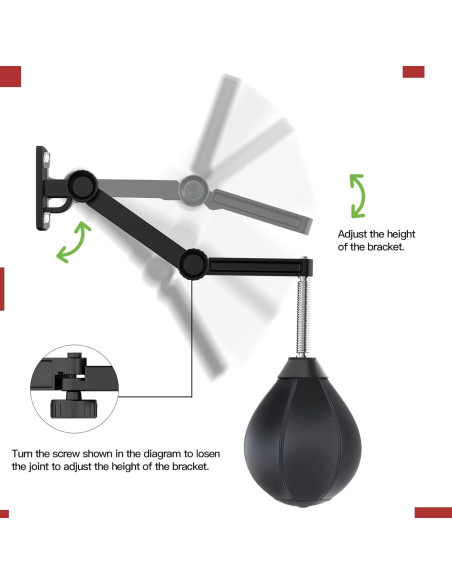 Saco de Velocidad Fanceasily Ajustable para Boxeo Negro