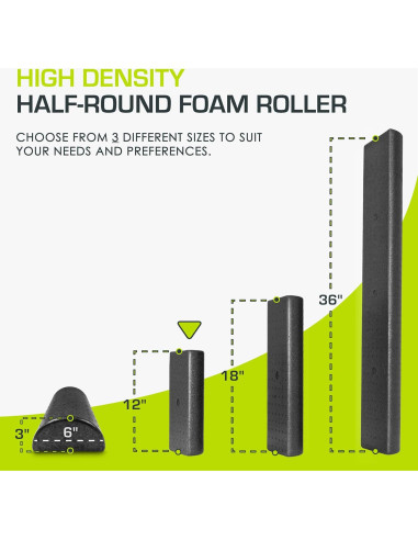 Rodillo de Espuma ProsourceFit 30.48 cm Alta Densidad Negro