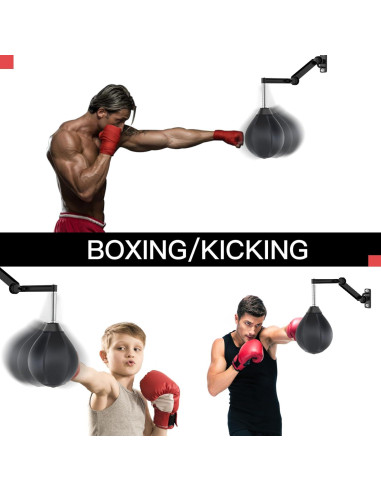 Saco de Velocidad Fanceasily Ajustable para Boxeo Negro