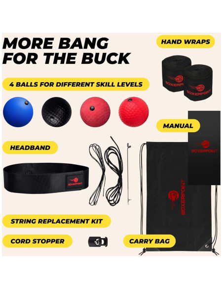 Bola de Reflexión para Boxeo Boxerpoint - Kit Completo Niños