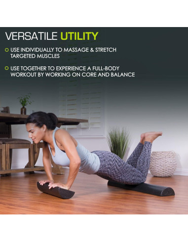 Rodillo de Espuma ProsourceFit 30.48 cm Alta Densidad Negro