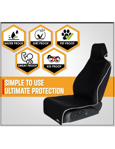 Funda de Asiento de Coche Gorla 2 Pack Negro Impermeable