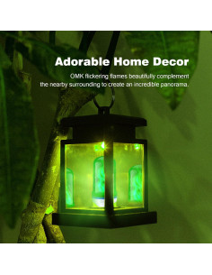 Bombilla LED de Llama Verde OMK - Efecto Fuego 12.7cm 2