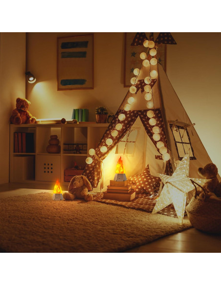 Lámpara de Fuego Falso Ollcuz LED Recargable USB 3 Modos