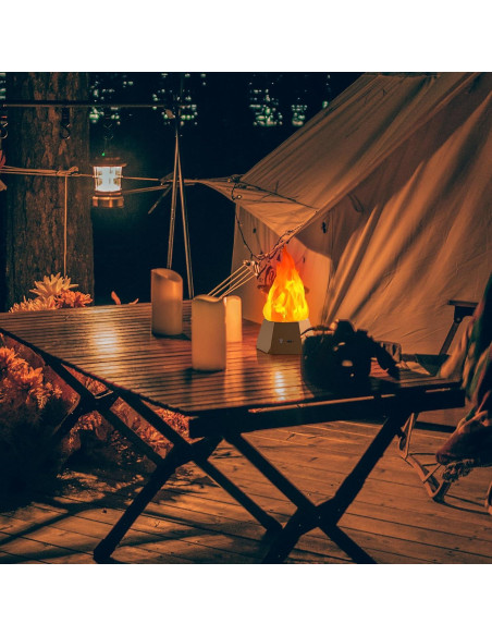 Lámpara de Fuego Falso Ollcuz LED Recargable USB 3 Modos