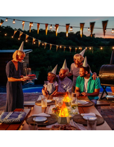 Lámpara de Fuego Falso Ollcuz LED Recargable USB 3 Modos