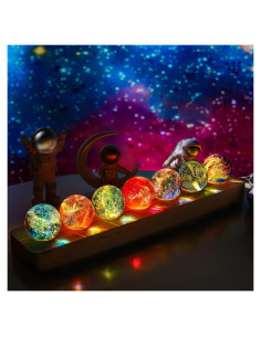 Conjunto 7 Esferas de Chakra con Base LED KRISININE 40mm