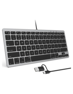 Teclado OMOTON con cable para Mac USB y Type-C Gris