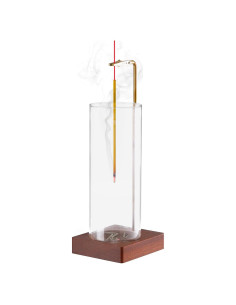 Soporte de Incienso Durmmur con Vidrio Removible y Madera