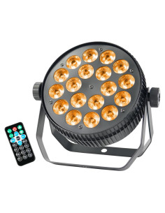 Luz Par LED Bigsnail 18x18W RGBWAUV DMX512 para eventos