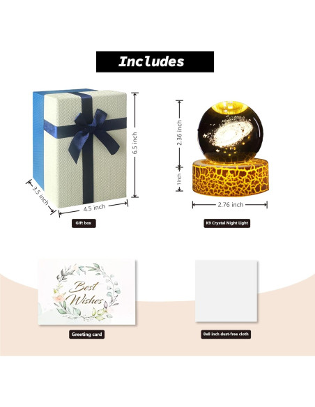 Luz Nocturna 3D Nebulosa Galáctica PETMIMIXD 6 cm LED