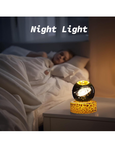 Luz Nocturna 3D Nebulosa Galáctica PETMIMIXD 6 cm LED