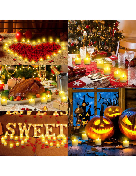 Juego de 12 Velas LED Recargables Yiamia con Control Remoto