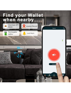 Billetera delgada con rastreador SMART LB - Negro, Bluetooth 2