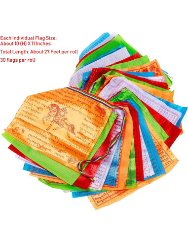 Banderas de Oración Tibetanas Aolamegs 60pcs 25.4x27.9cm