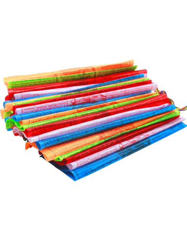 Banderas de Oración Tibetanas Aolamegs 60pcs 25.4x27.9cm