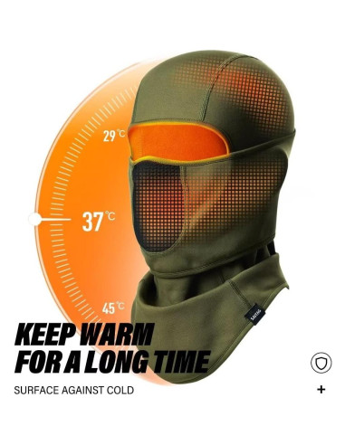 Balaclava Térmica para Esquí y Motociclismo - Verde Ejército