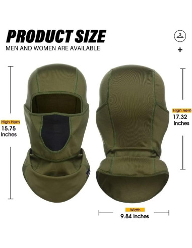 Balaclava Térmica para Esquí y Motociclismo - Verde Ejército