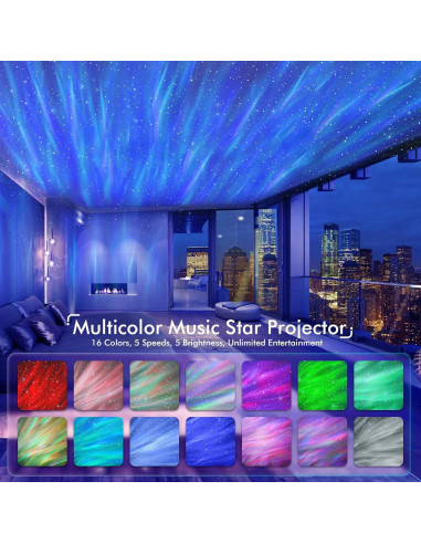 Proyector Galáctico Rossetta 4 en 1 con Ruido Blanco y Bluetooth