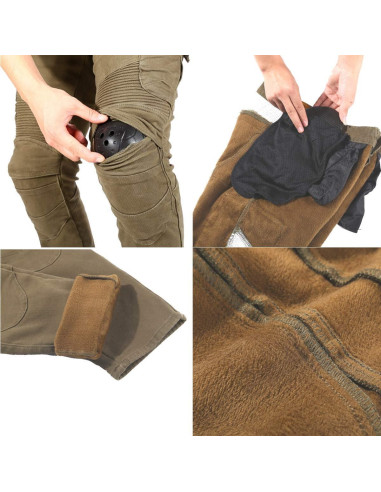 Jeans de Motocicleta Takuey PV06 Verde Ejercito S 80 cm