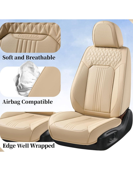 Cubiertas de Asiento Coverado SCU031 Beige Impermeables Universal