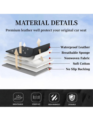 Cubiertas de Asiento Coverado SCU031 Beige Impermeables Universal