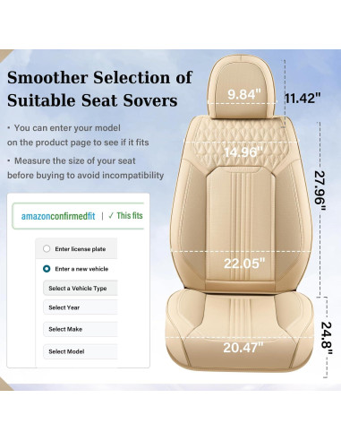 Cubiertas de Asiento Coverado SCU031 Beige Impermeables Universal