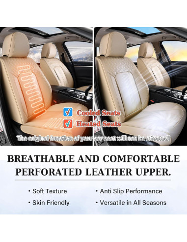 Cubiertas de Asiento Coverado SCU031 Beige Impermeables Universal