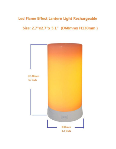 Linterna LED Efecto Llama QLEE Recargable USB 4 Modos IP44