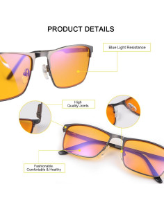 Gafas bloqueadoras de luz azul YIMI con lentes ámbar UV400 2