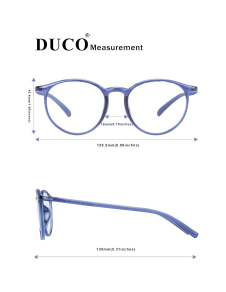 Gafas de Lectura DUCO Superligeras con Bloqueo Luz Azul