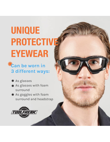 Gafas de Seguridad ToolFreak Spoggles, Acolchadas, UV380