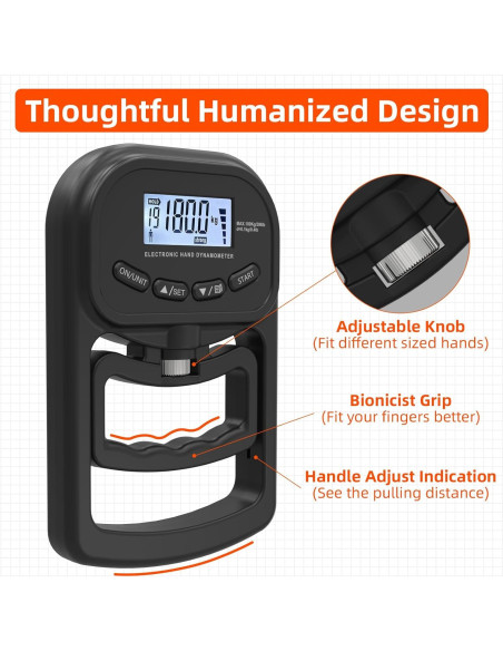 Dinamómetro de Mano Inaepeak 180kg Electrónico Recargable