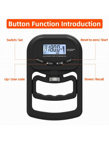 Dinamómetro de Mano Inaepeak 180kg Electrónico Recargable