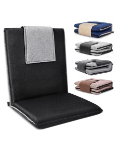 Silla de Meditación Plegable FASTMOMENT 14 Posiciones Lino Negro