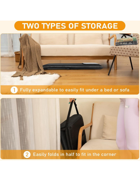 Silla de Meditación Plegable FASTMOMENT 14 Posiciones Lino Negro