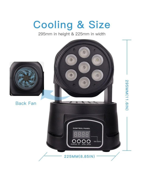 BETOPPER Luz DJ Cabeza Móvil Mini RGBW 7x8W para Eventos