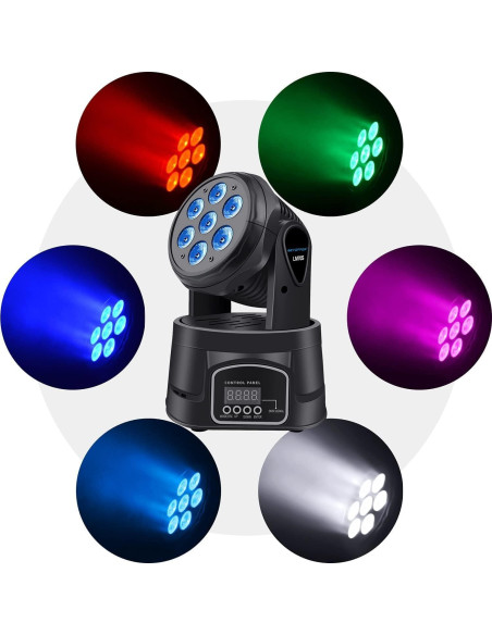 BETOPPER Luz DJ Cabeza Móvil Mini RGBW 7x8W para Eventos
