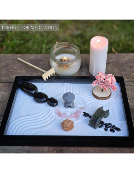 Jardín Zen para Escritorio Earthy Blendz 28x19 cm Negro