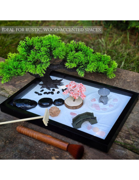 Jardín Zen para Escritorio Earthy Blendz 28x19 cm Negro