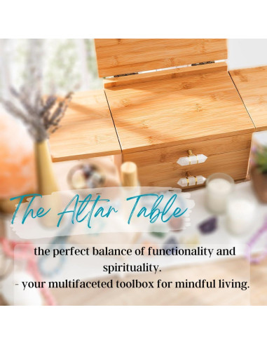 Mesa de Altar de Bambú Mindfulness Energético 28x20 cm