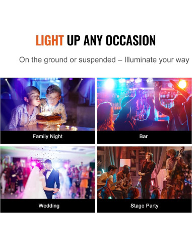 Luces LED Par VEVOR JM-P13, 36 colores, 7 modos, DMX