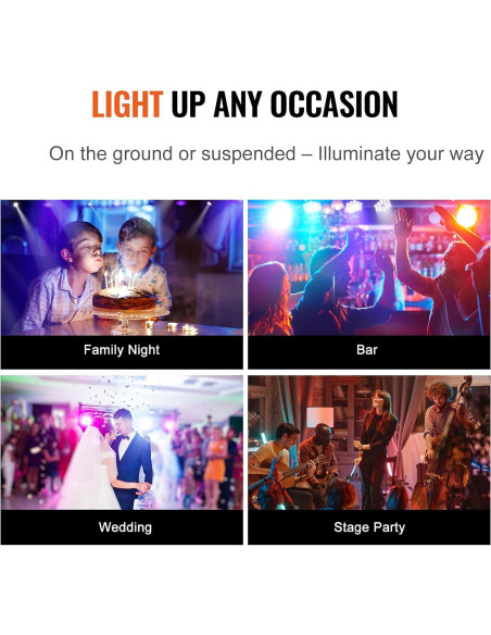 Luces LED Par VEVOR JM-P13, 36 colores, 7 modos, DMX