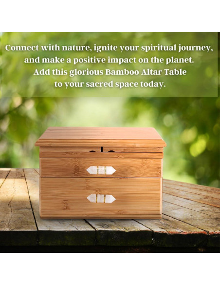 Mesa de Altar de Bambú Mindfulness Energético 28x20 cm