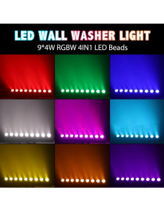 Barra de Luz LED 50W RGBW DMX con Control Remoto 2Pack 2
