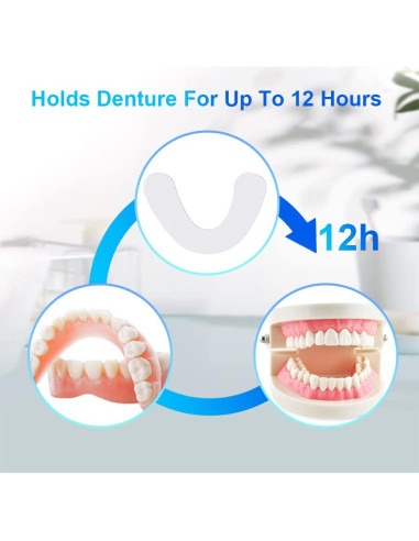 120 Almohadillas Adhesivas para Dentaduras Inferiores Ovovo