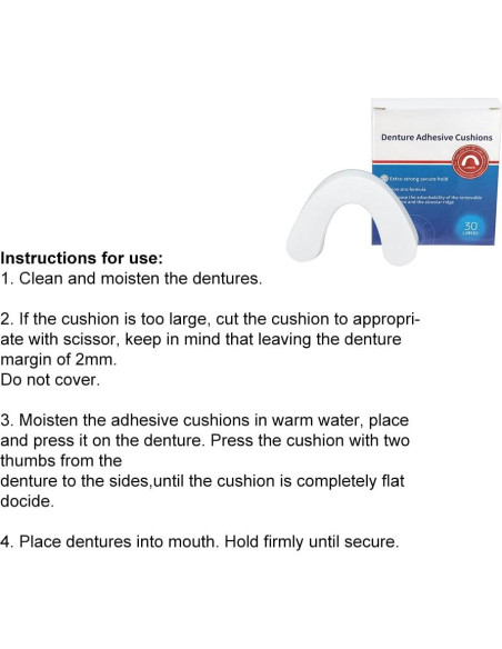 120 Almohadillas Adhesivas para Dentaduras Inferiores Ovovo
